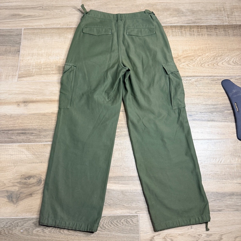 TNA Aritzia Supply Cargo Pants Green Baggy Wide Leg Women Size 6 109818 - Picture 9 of 13